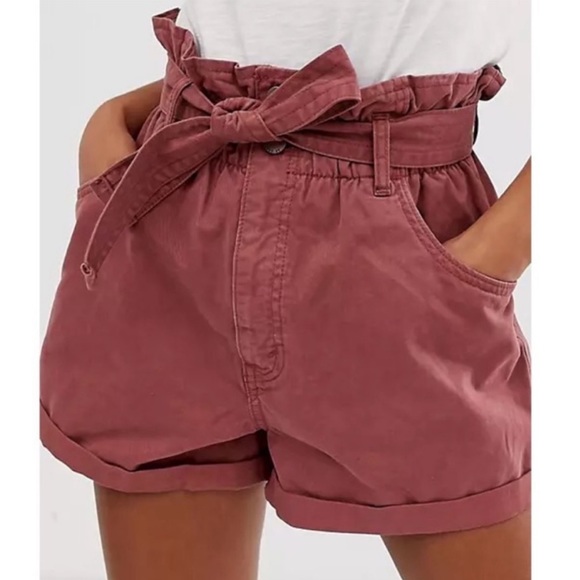 Abercrombie & Fitch denim shorts with paperbag waist - Picture 3 of 6